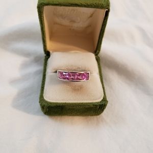 Pink ice stone Silver 925 size 9